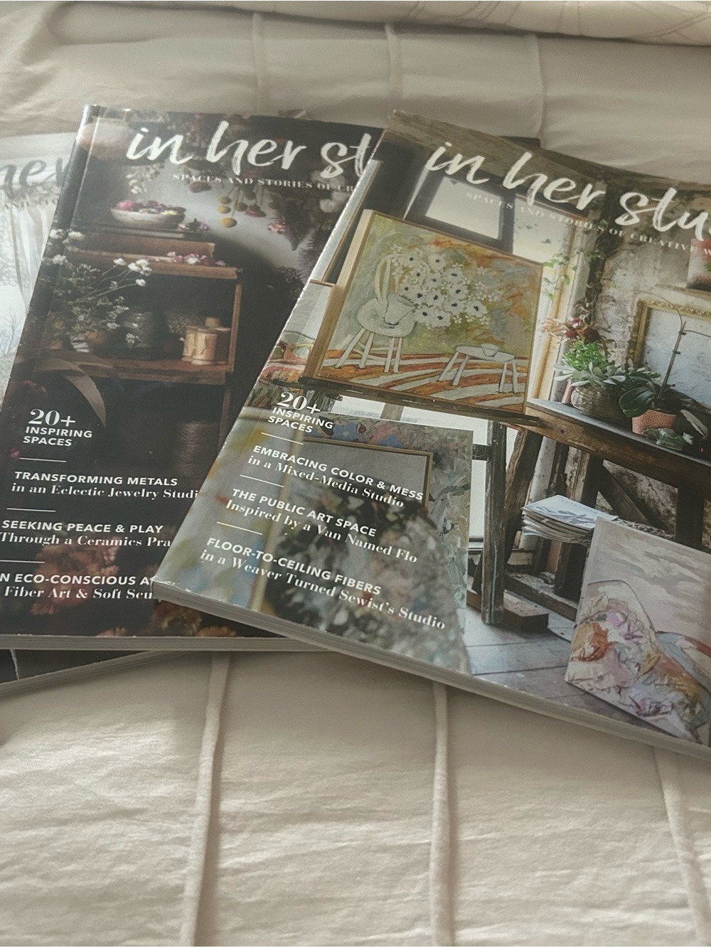In Her Studio Coffee Table Book - Green Cover Set of 3. Year 2024